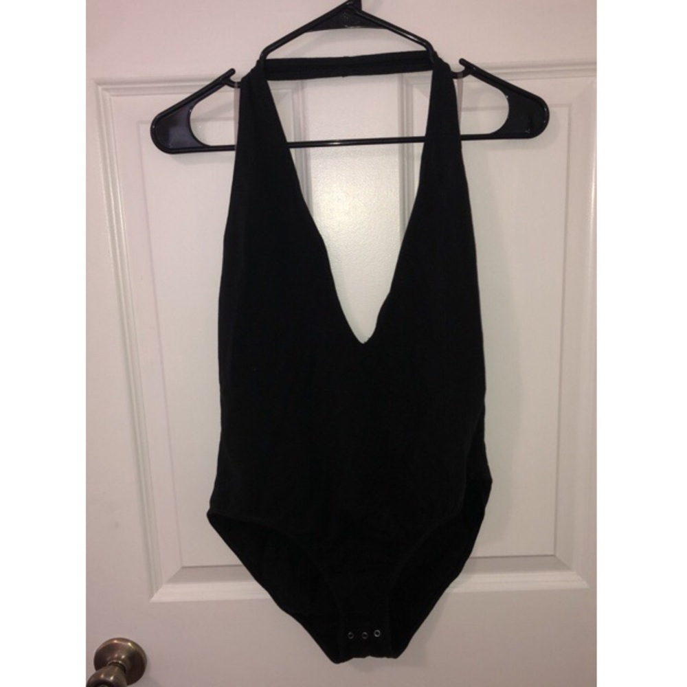Deep-V Halter Bodysuit